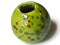 38mm Round Green with Brown Spots Bead Vintage Macrame Ceramic Porcelain Bead